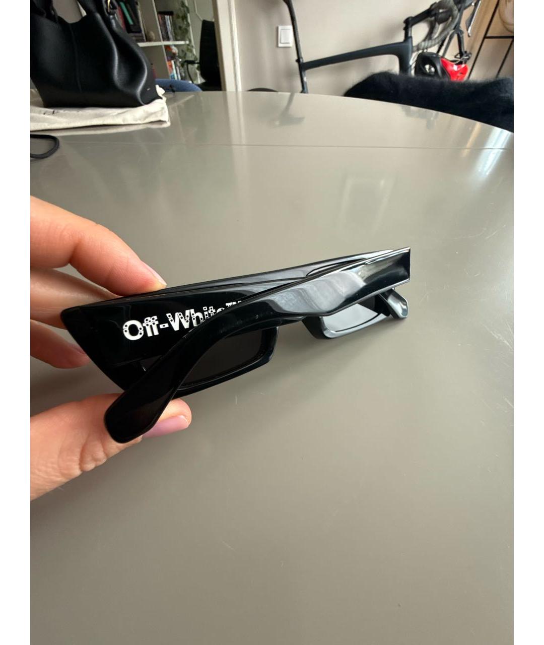 OFF-WHITE Черные пластиковые солнцезащитные очки, фото 4