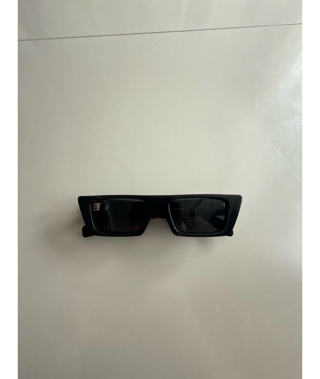 OFF-WHITE Черные пластиковые солнцезащитные очки, фото 1