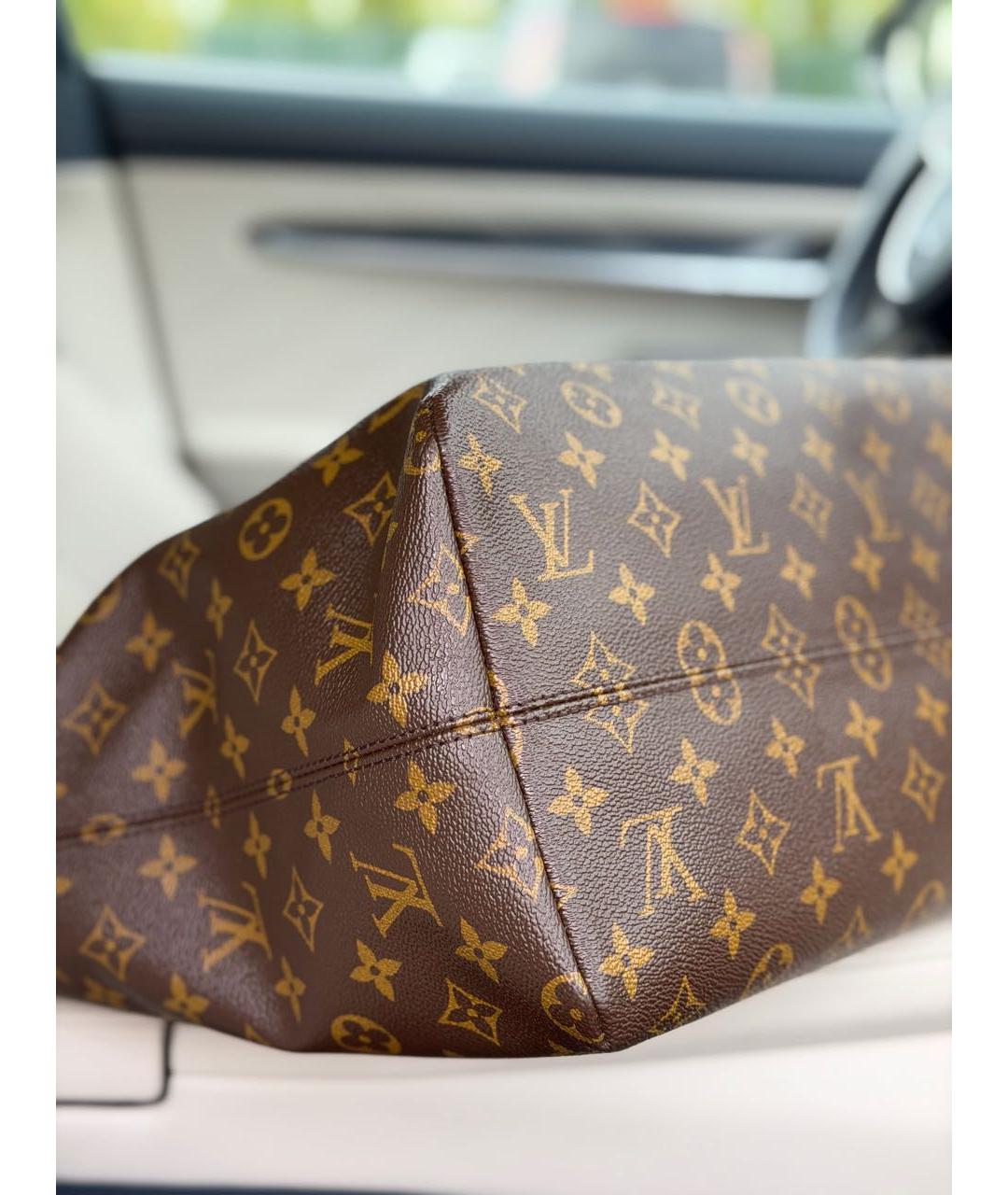 LOUIS VUITTON Коричневая сумка тоут из канвы, фото 7