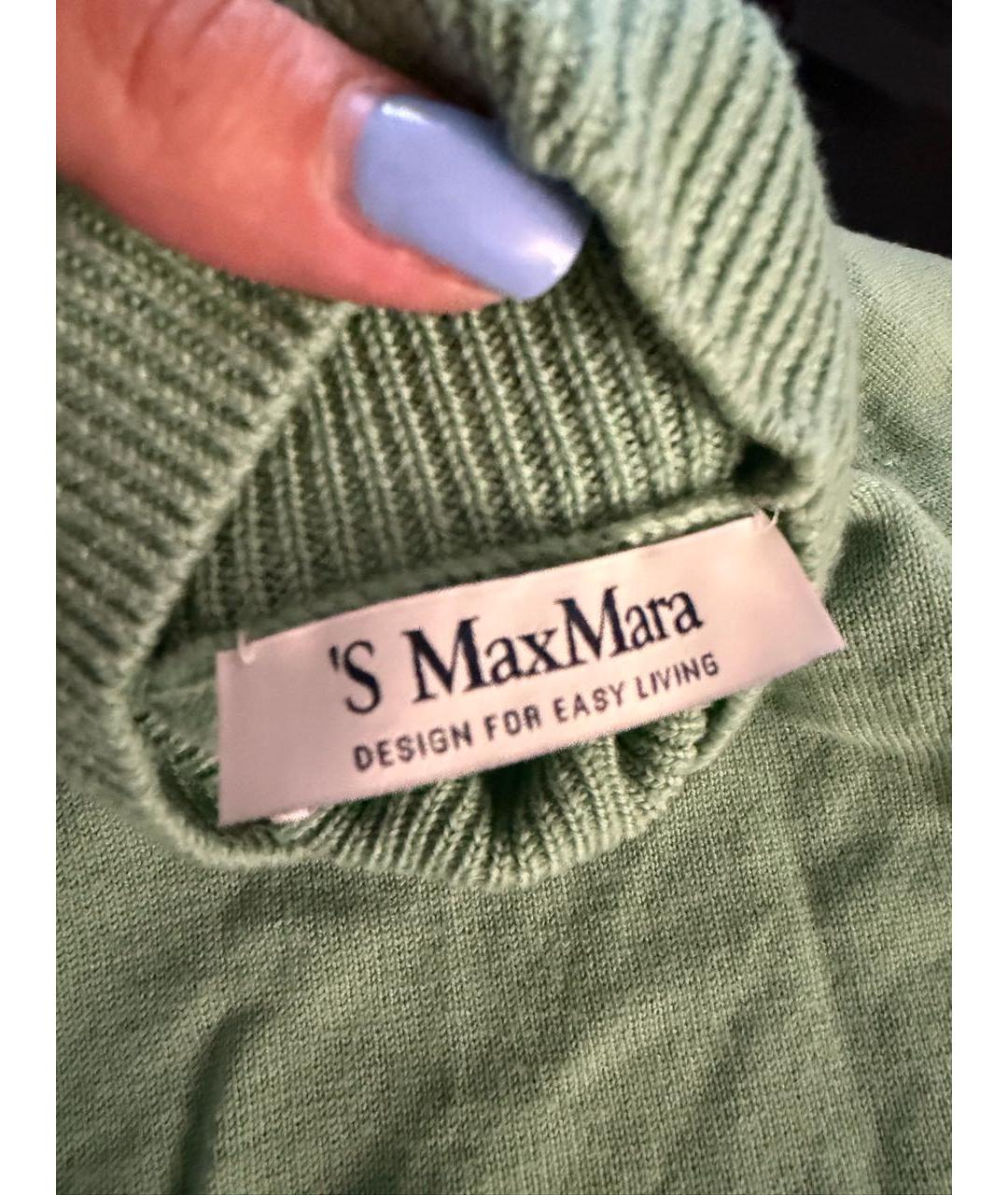 'S MAX MARA Зеленый шерстяной джемпер / свитер, фото 2