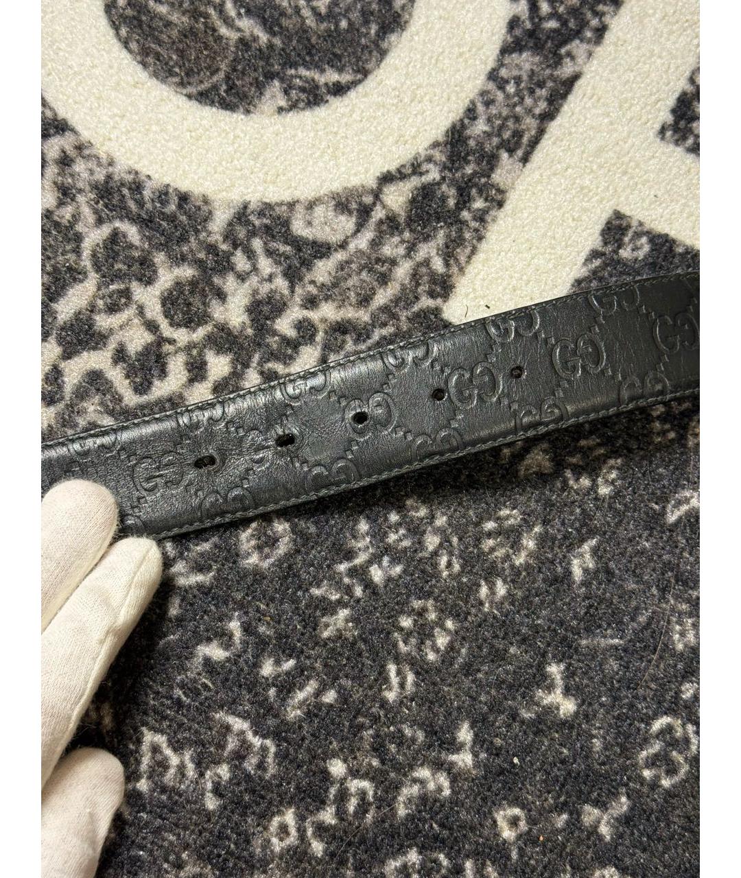 GUCCI Черный кожаный ремень, фото 5