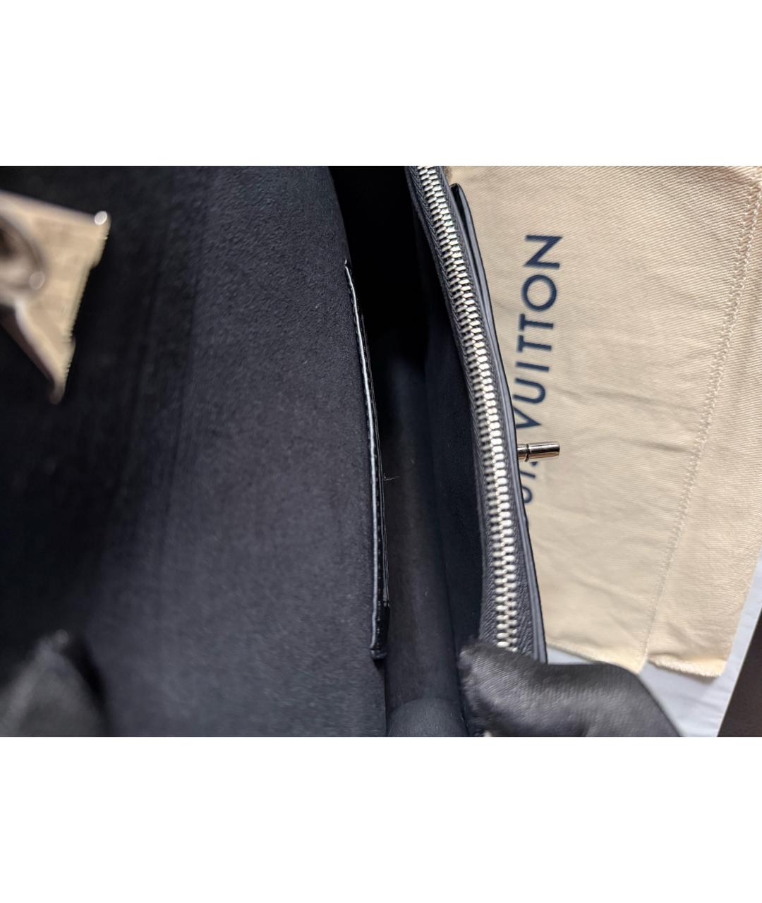 LOUIS VUITTON Черная кожаная сумка через плечо, фото 6