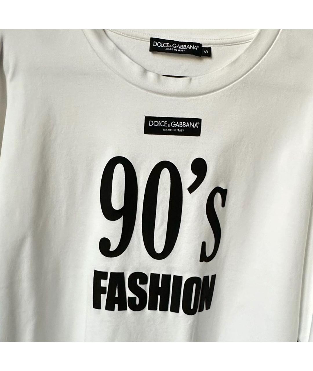 DOLCE&GABBANA Белая хлопковая футболка, фото 4