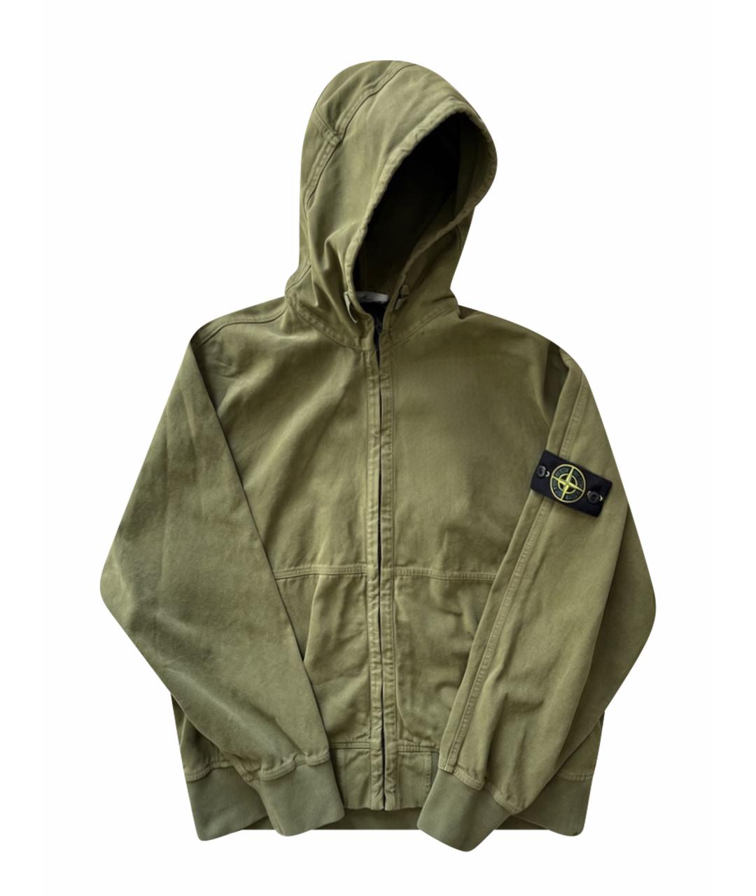 STONE ISLAND Хаки хлопковая куртка, фото 1