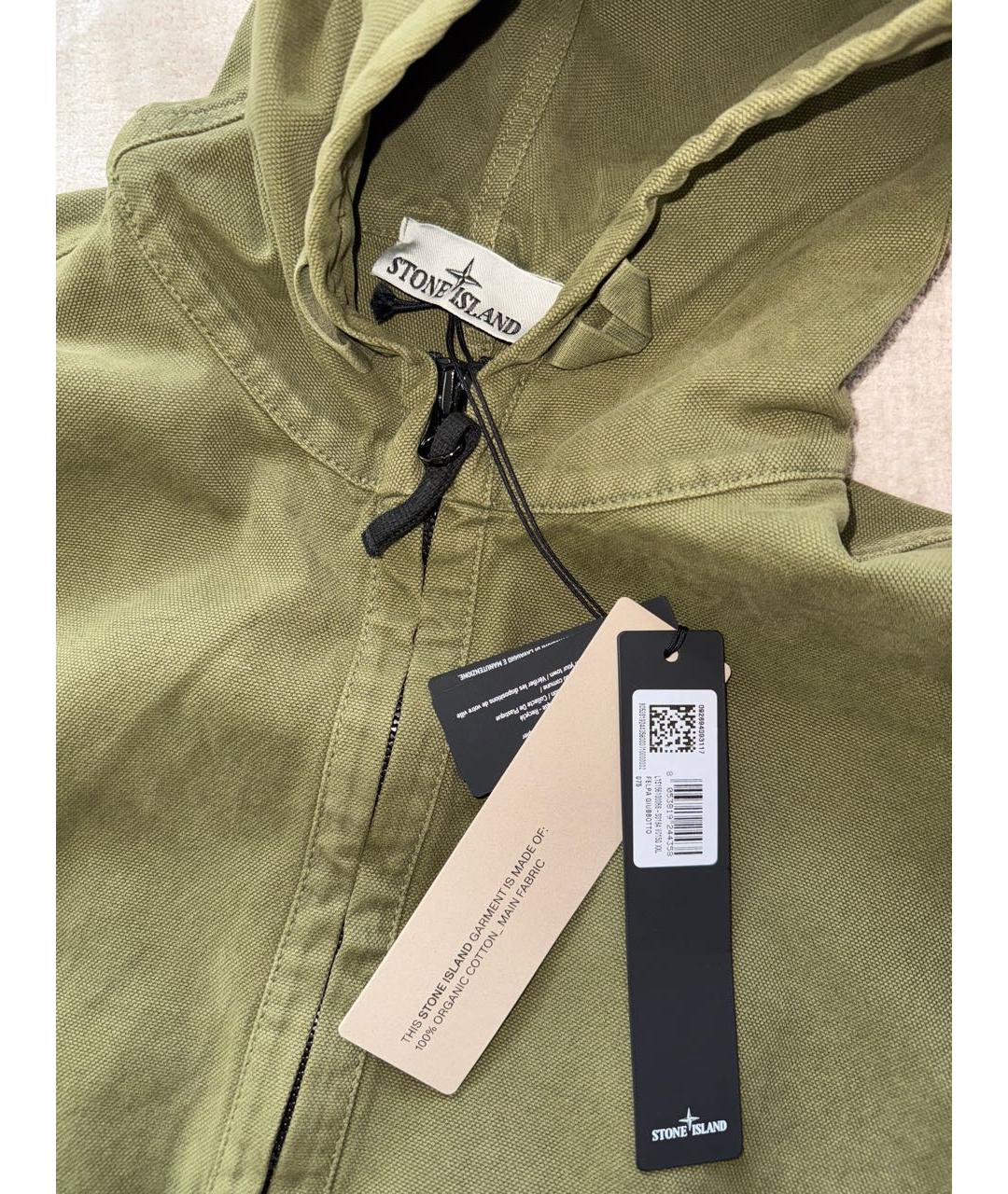 STONE ISLAND Хаки хлопковая куртка, фото 3
