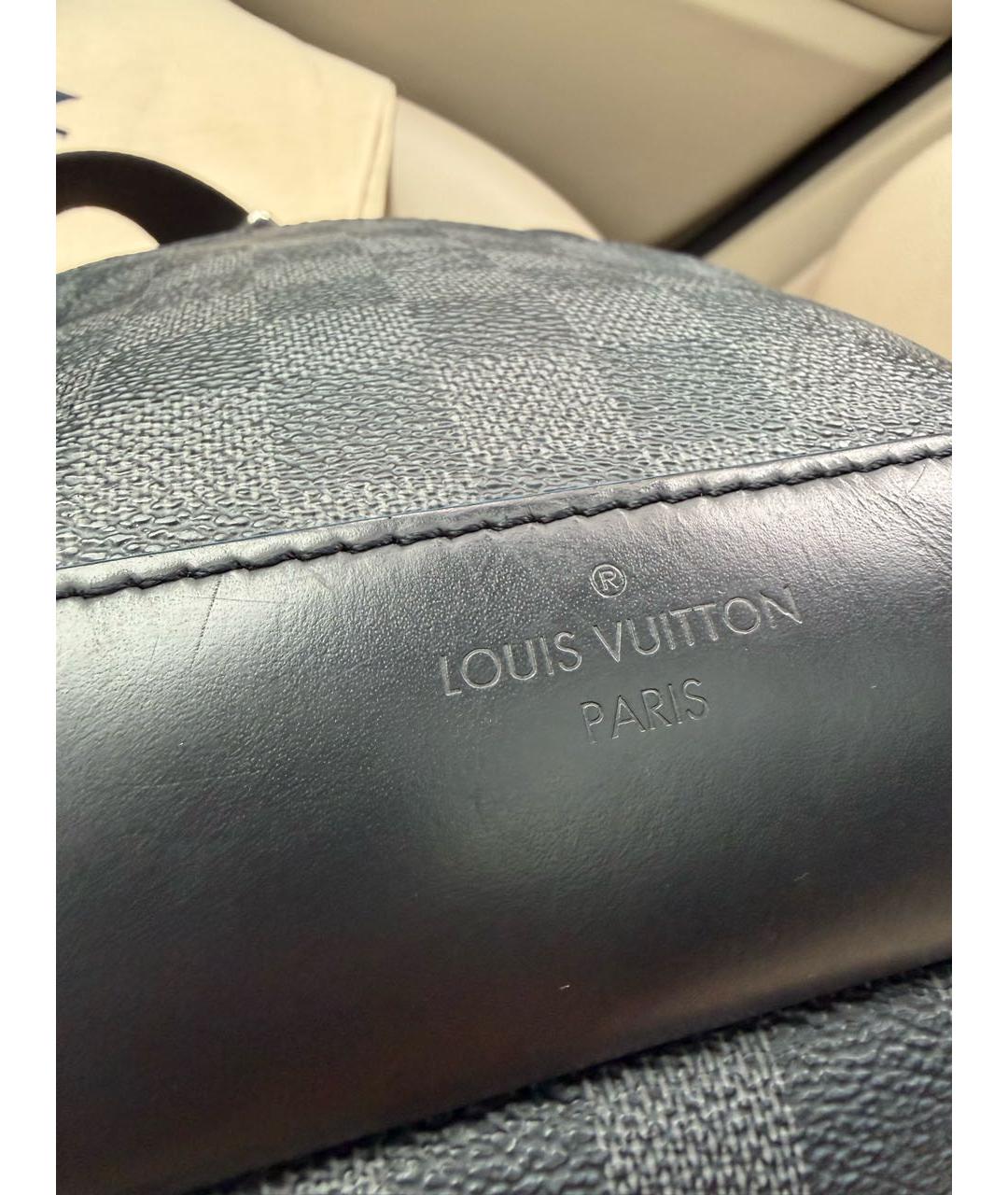 LOUIS VUITTON Серая сумка на плечо из канвы, фото 5