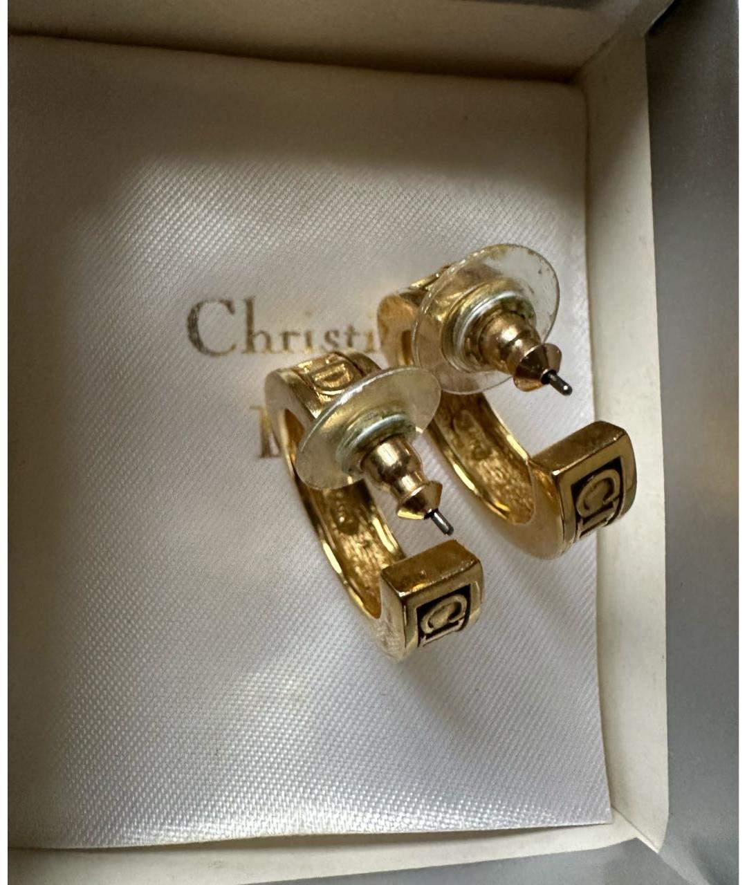 CHRISTIAN DIOR Золотые металлические серьги, фото 3
