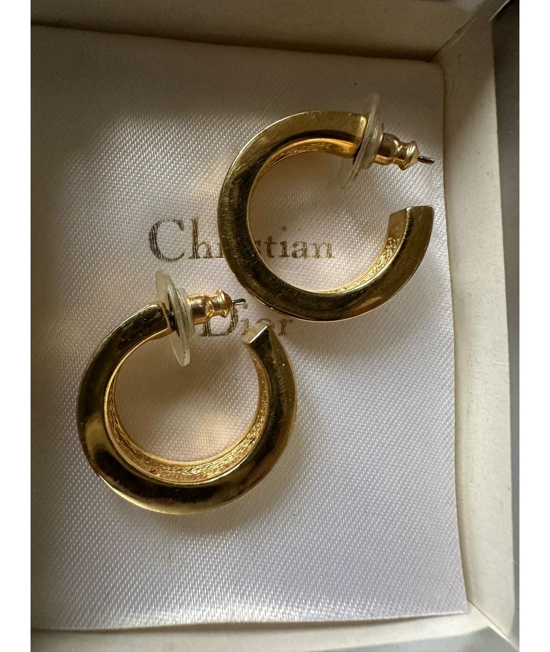 CHRISTIAN DIOR Золотые металлические серьги, фото 2