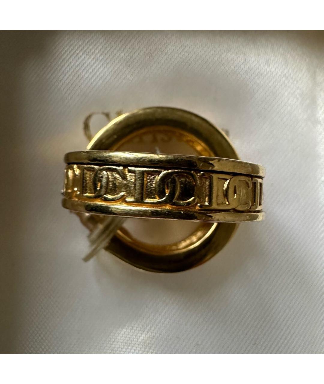 CHRISTIAN DIOR Золотые металлические серьги, фото 6