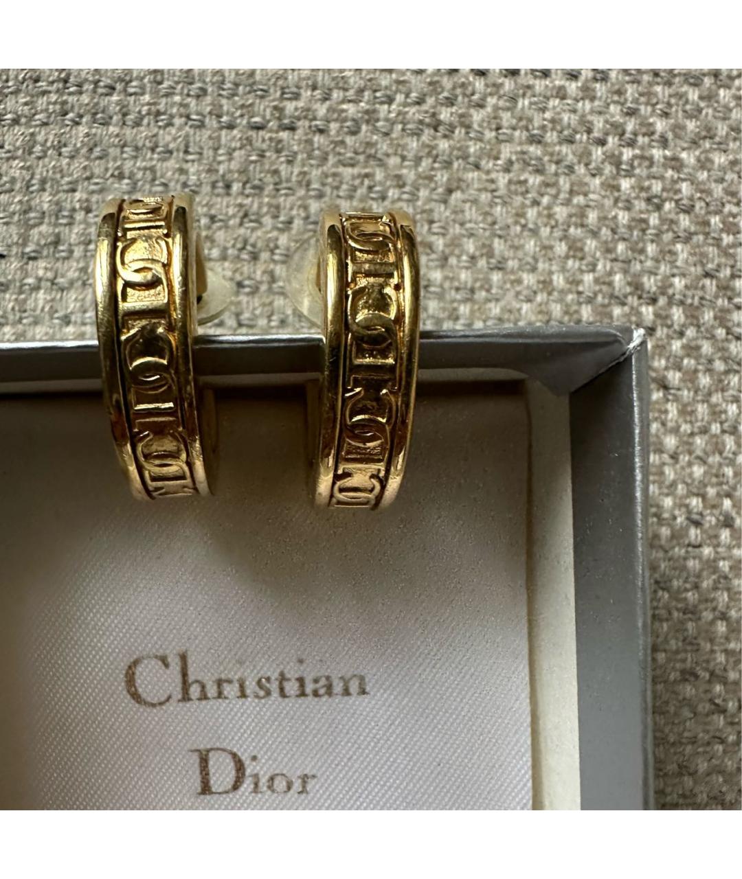 CHRISTIAN DIOR Золотые металлические серьги, фото 7