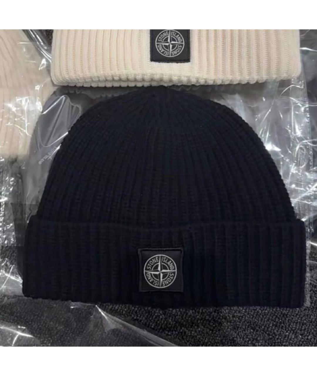 STONE ISLAND Черная шерстяная шапка, фото 4