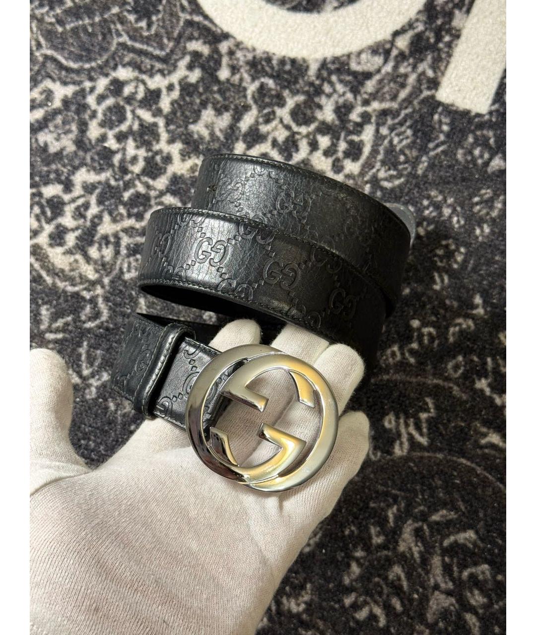 GUCCI Черный кожаный ремень, фото 5