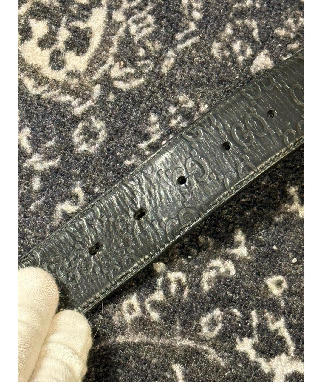 GUCCI Черный кожаный ремень, фото 4