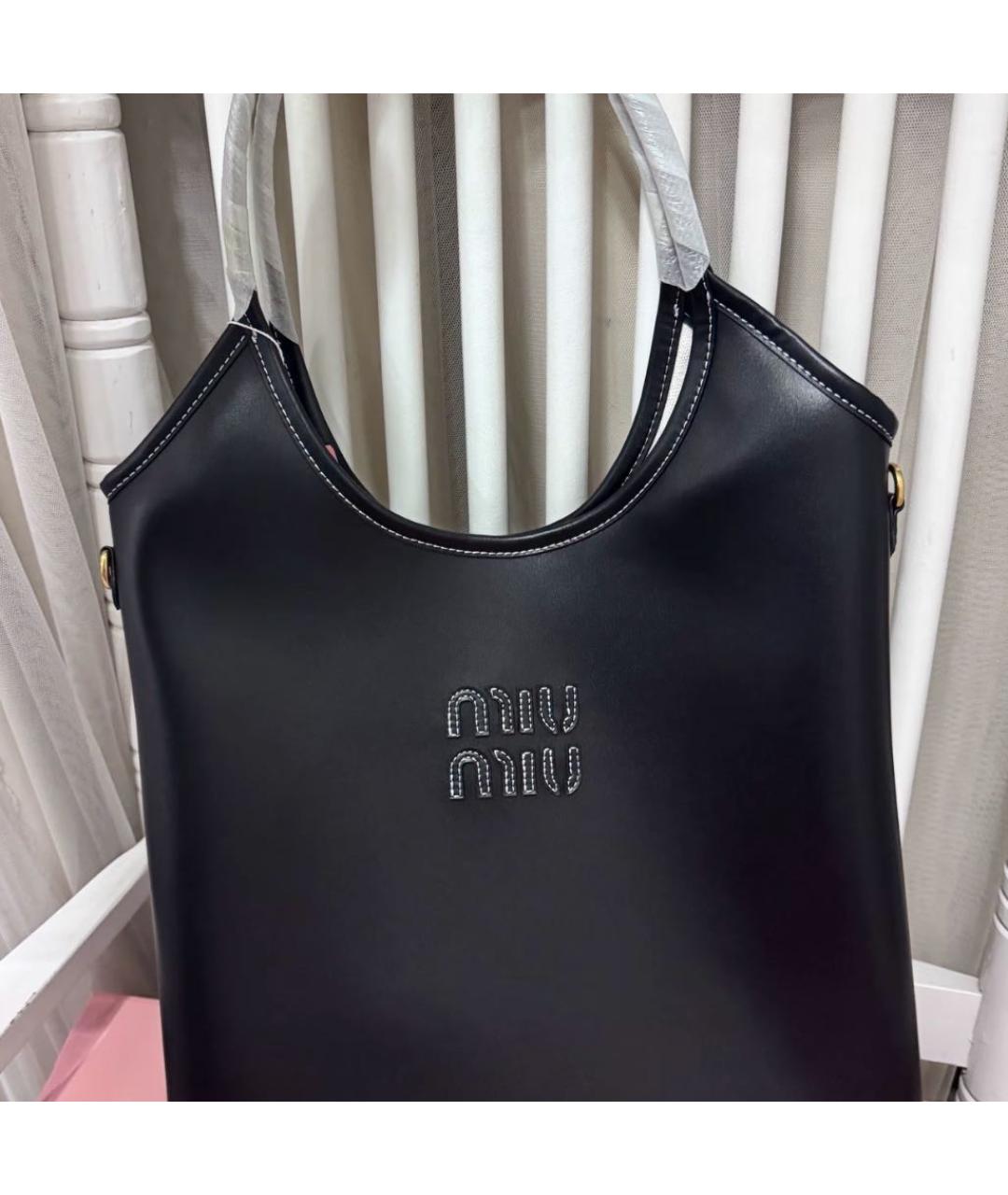 MIU MIU Черная кожаная сумка тоут, фото 6