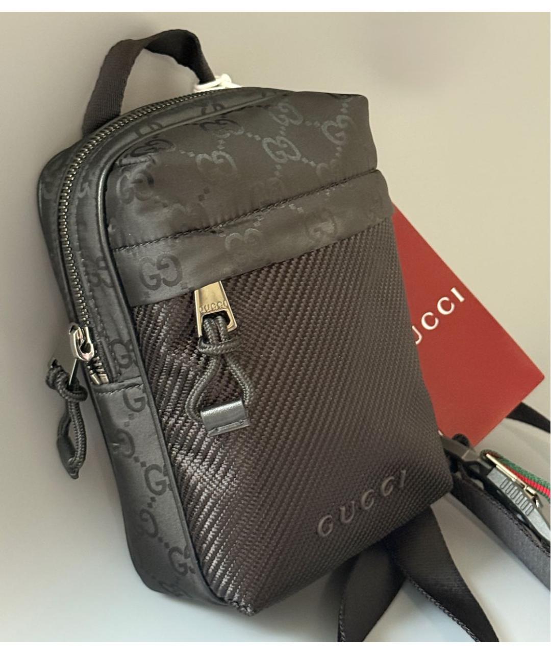 GUCCI Черная нейлоновая сумка на плечо, фото 2