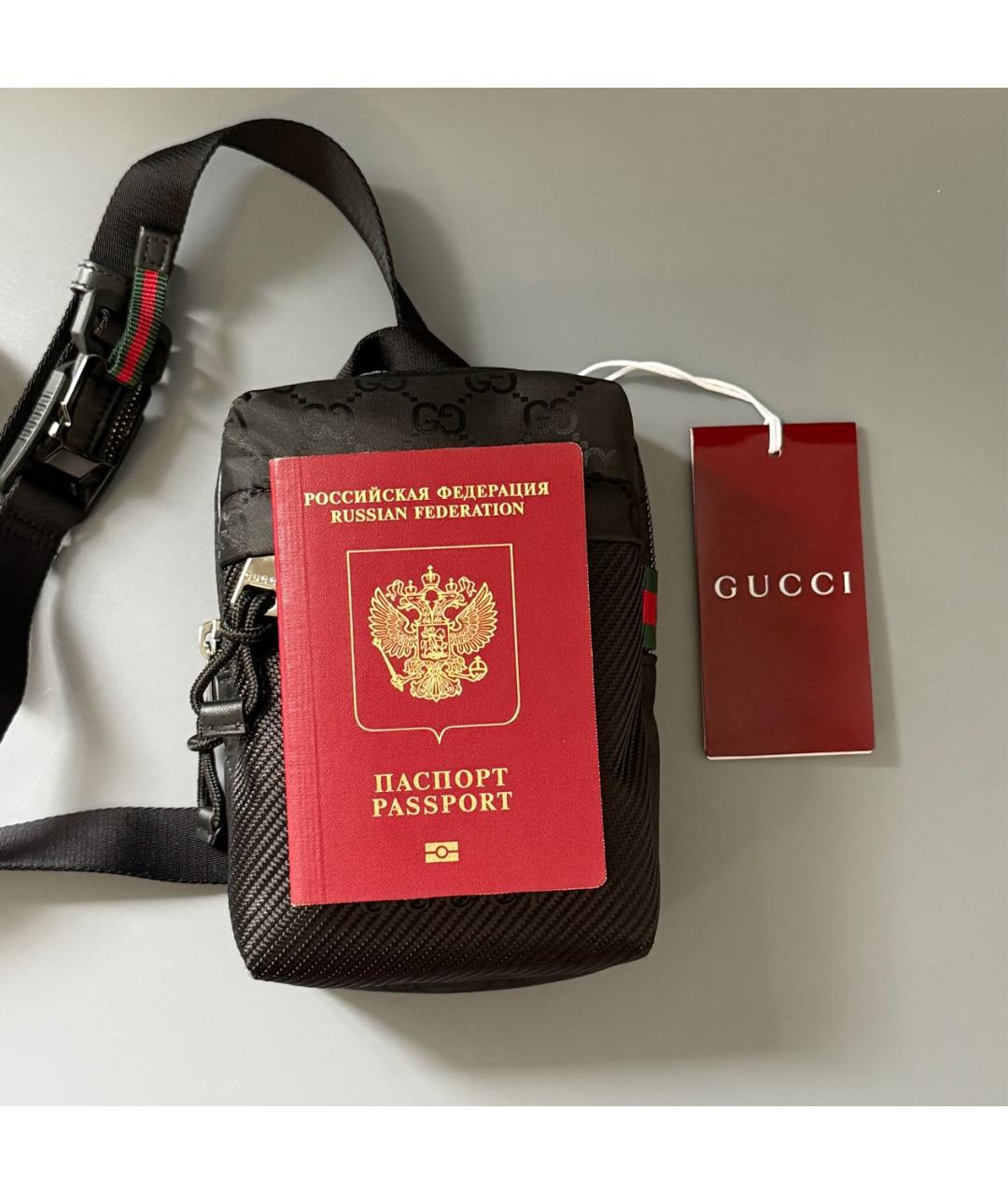 GUCCI Черная нейлоновая сумка на плечо, фото 7