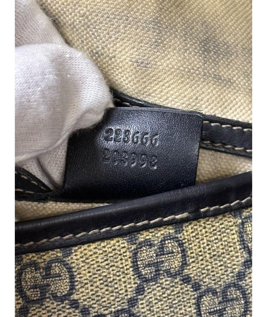 GUCCI Бежевая сумка на плечо из канвы, фото 7
