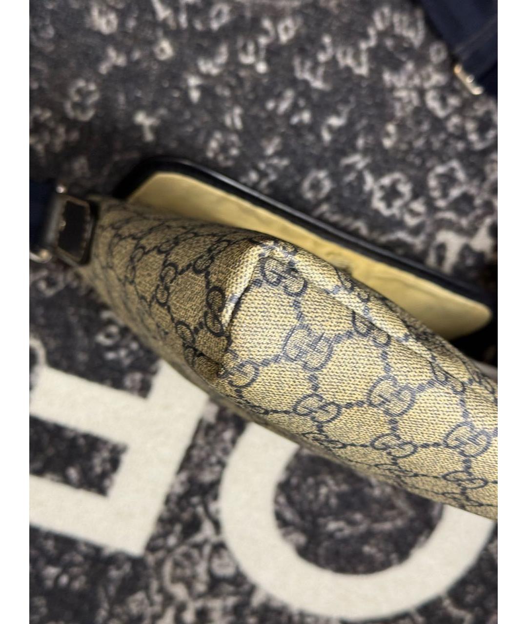 GUCCI Бежевая сумка на плечо из канвы, фото 5