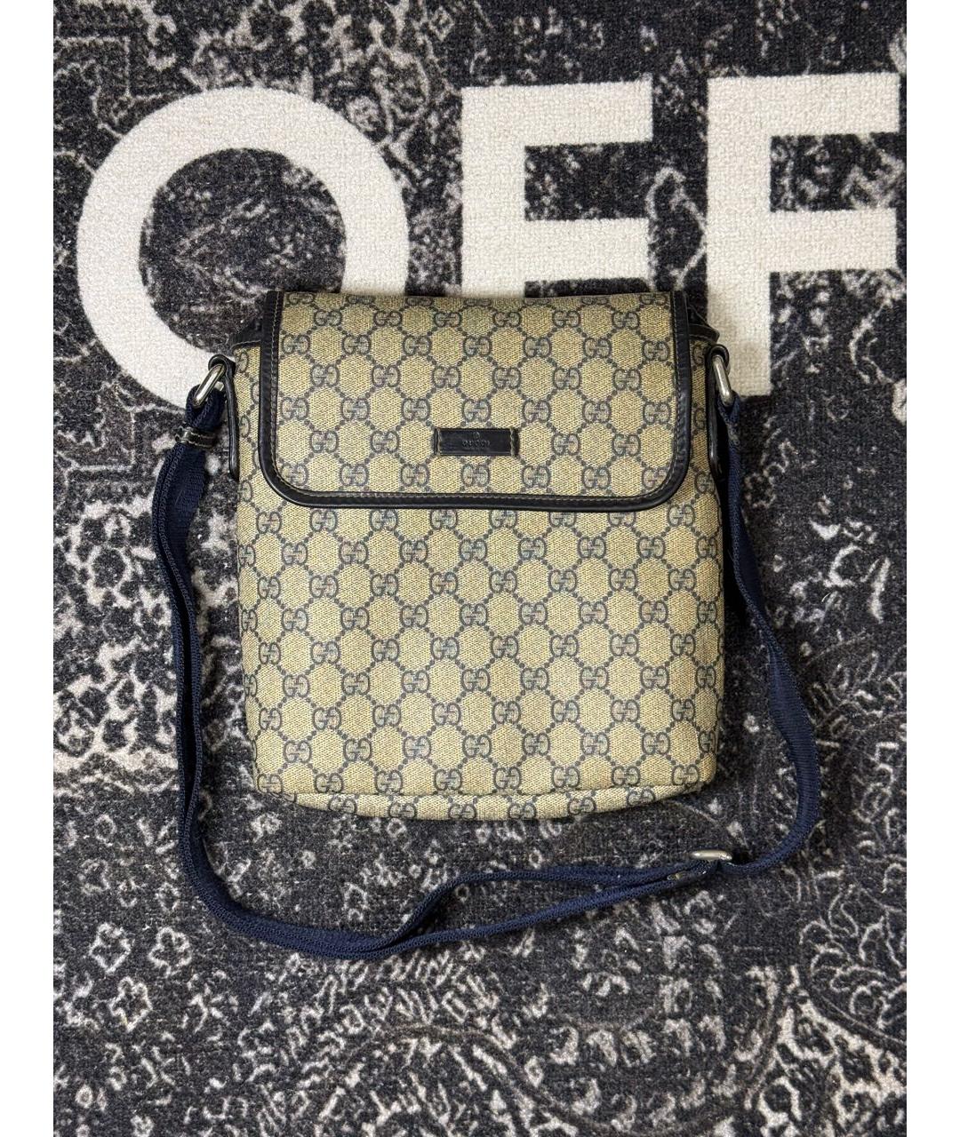 GUCCI Бежевая сумка на плечо из канвы, фото 9