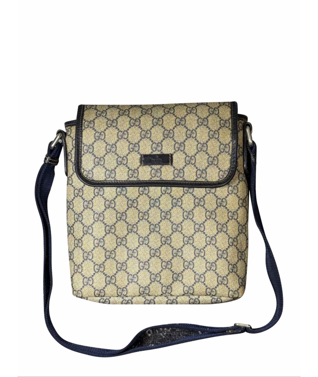 GUCCI Бежевая сумка на плечо из канвы, фото 1