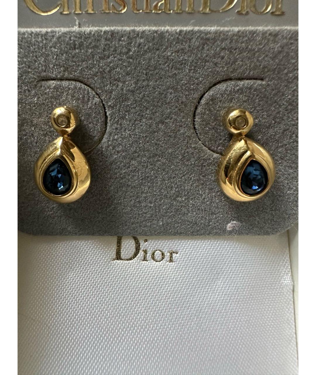CHRISTIAN DIOR Золотые металлические серьги, фото 3