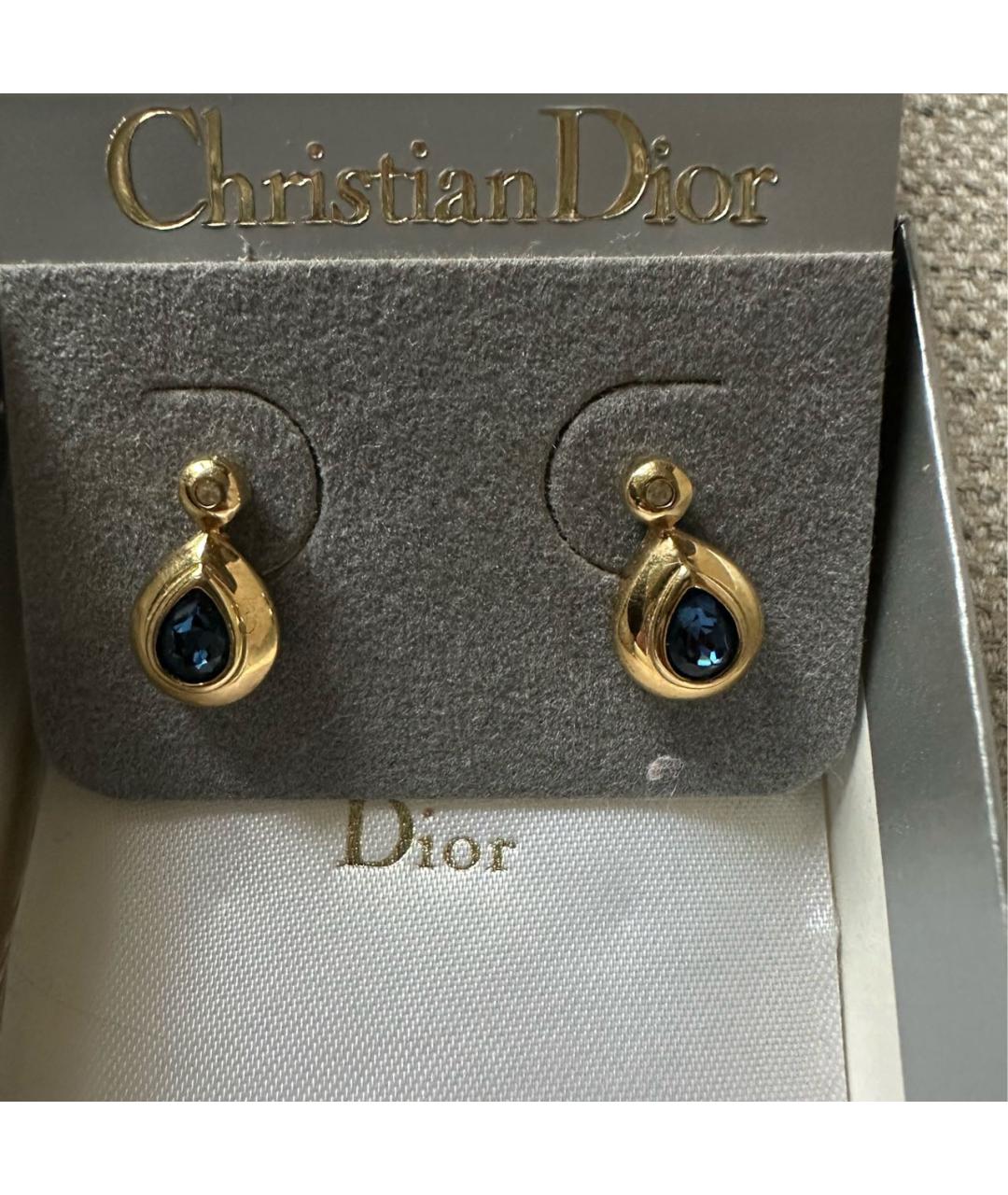 CHRISTIAN DIOR Золотые металлические серьги, фото 2