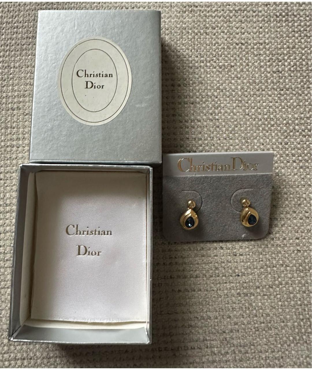 CHRISTIAN DIOR Золотые металлические серьги, фото 6
