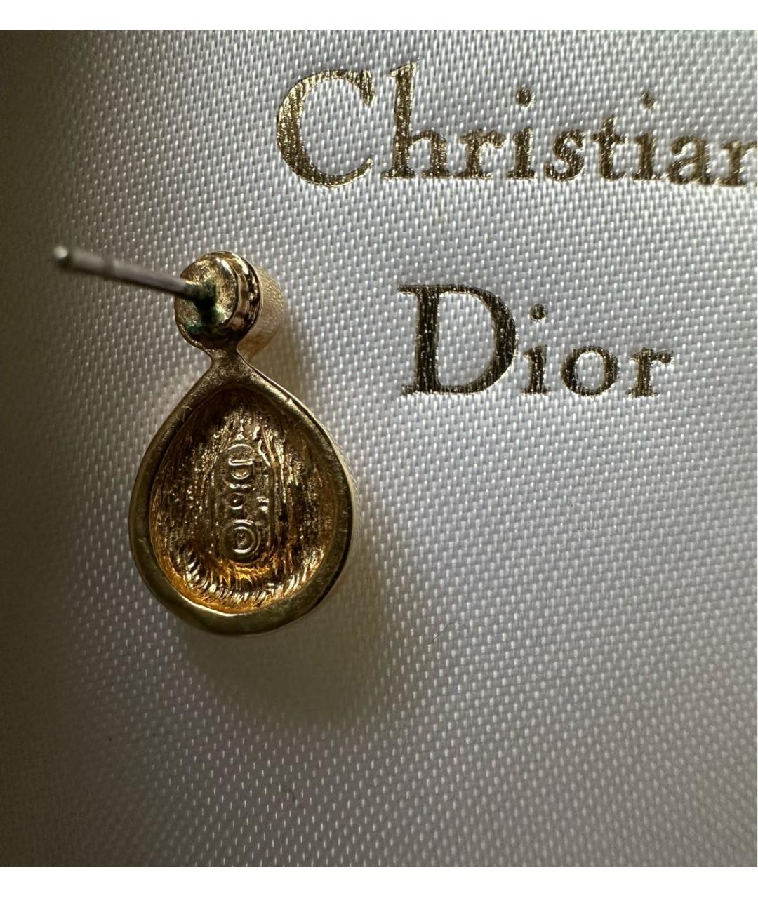 CHRISTIAN DIOR Золотые металлические серьги, фото 4