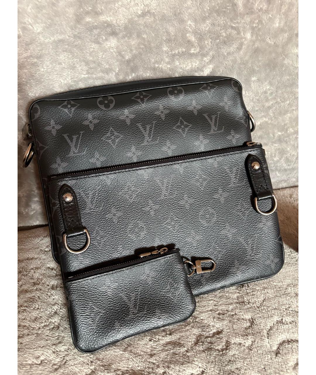 LOUIS VUITTON Черная сумка на плечо из канвы, фото 2