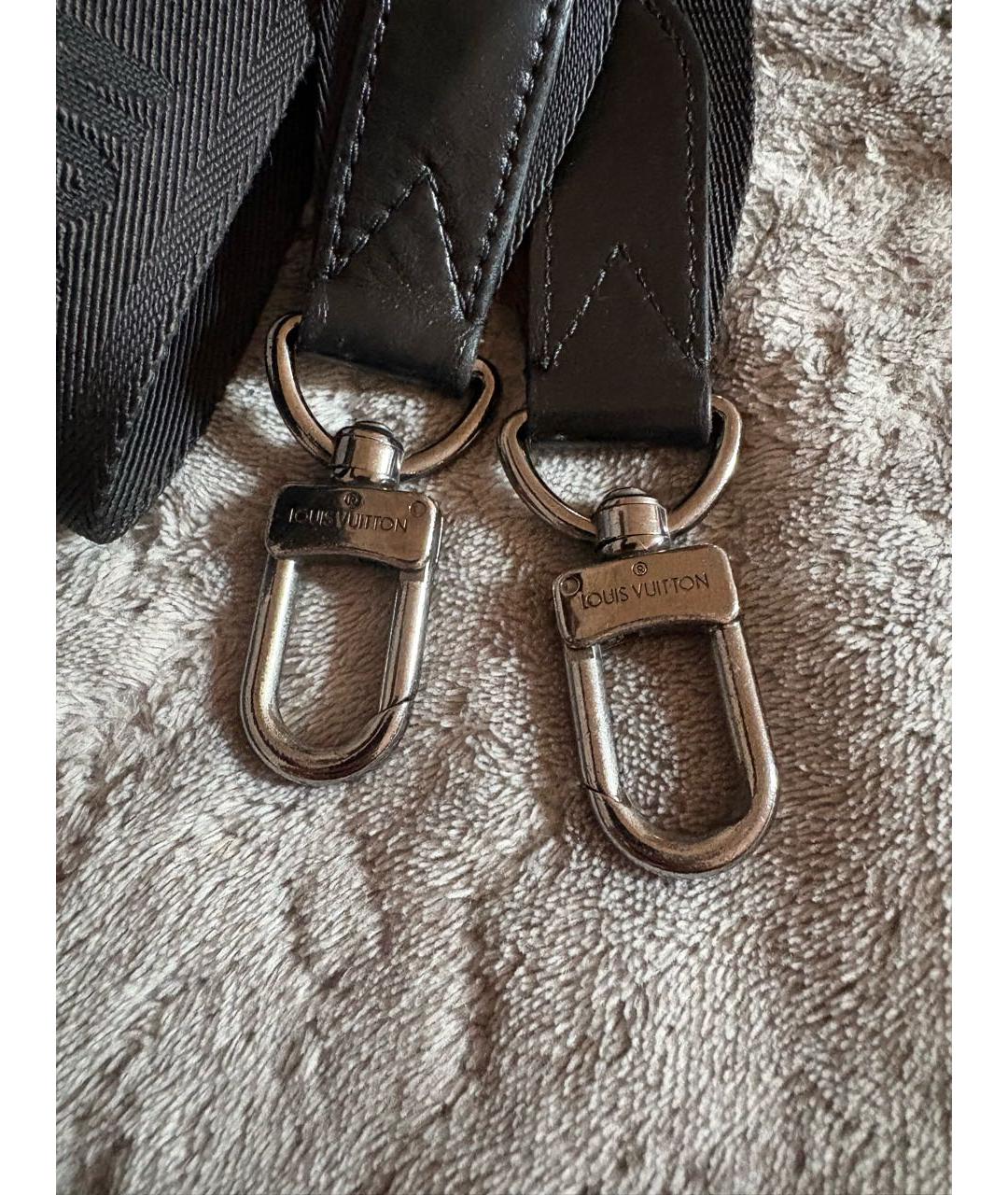 LOUIS VUITTON Черная сумка на плечо из канвы, фото 4
