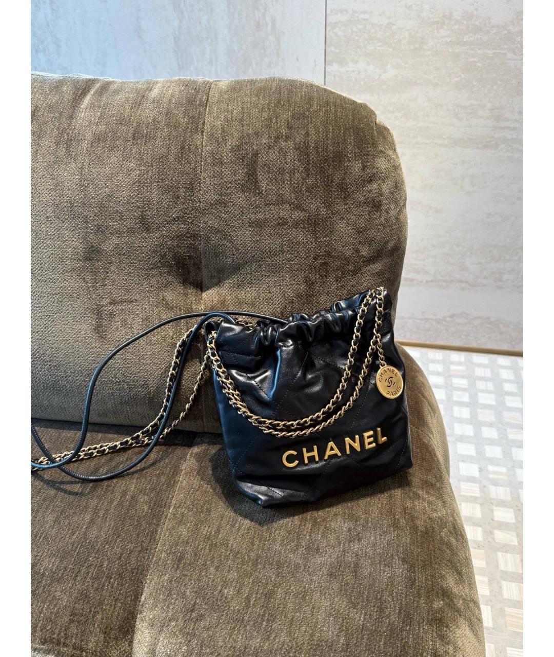 CHANEL Черная кожаная сумка через плечо, фото 4