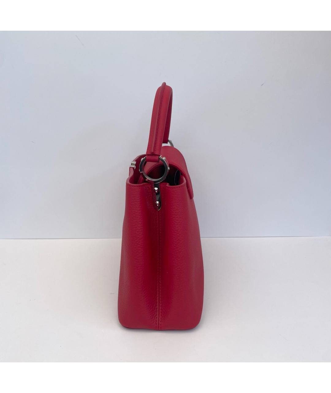 LOUIS VUITTON Красная кожаная сумка тоут, фото 3