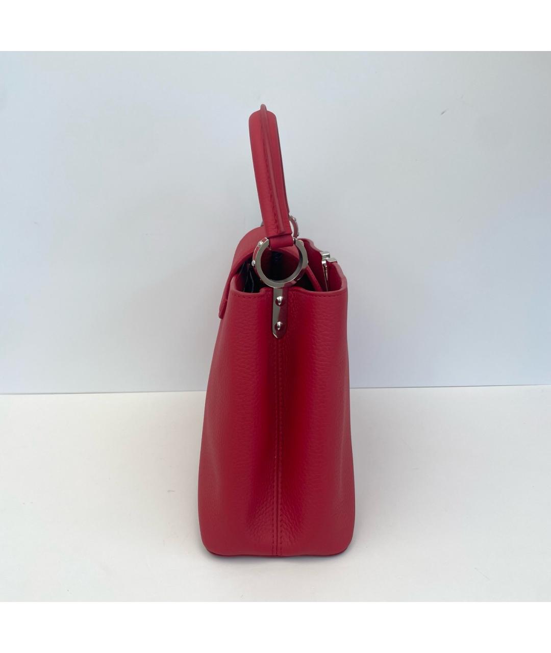 LOUIS VUITTON Красная кожаная сумка тоут, фото 4