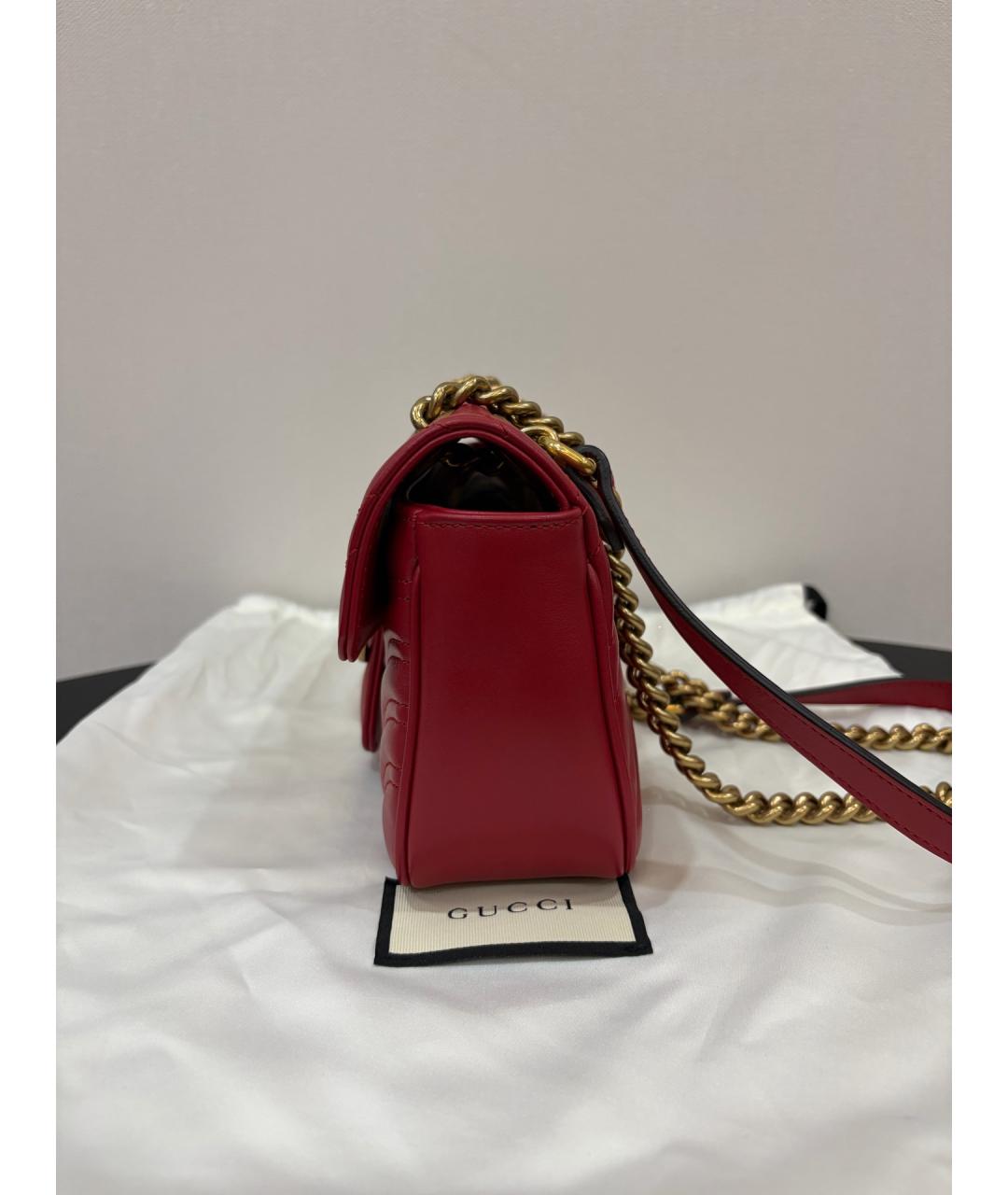GUCCI Красная кожаная сумка через плечо, фото 3
