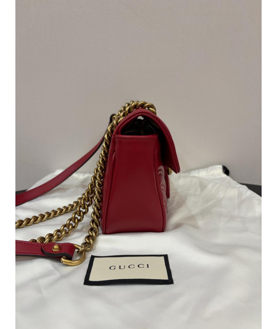 GUCCI Красная кожаная сумка через плечо, фото 4