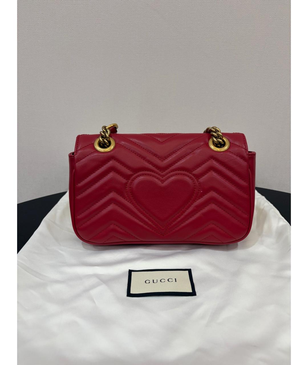 GUCCI Красная кожаная сумка через плечо, фото 2