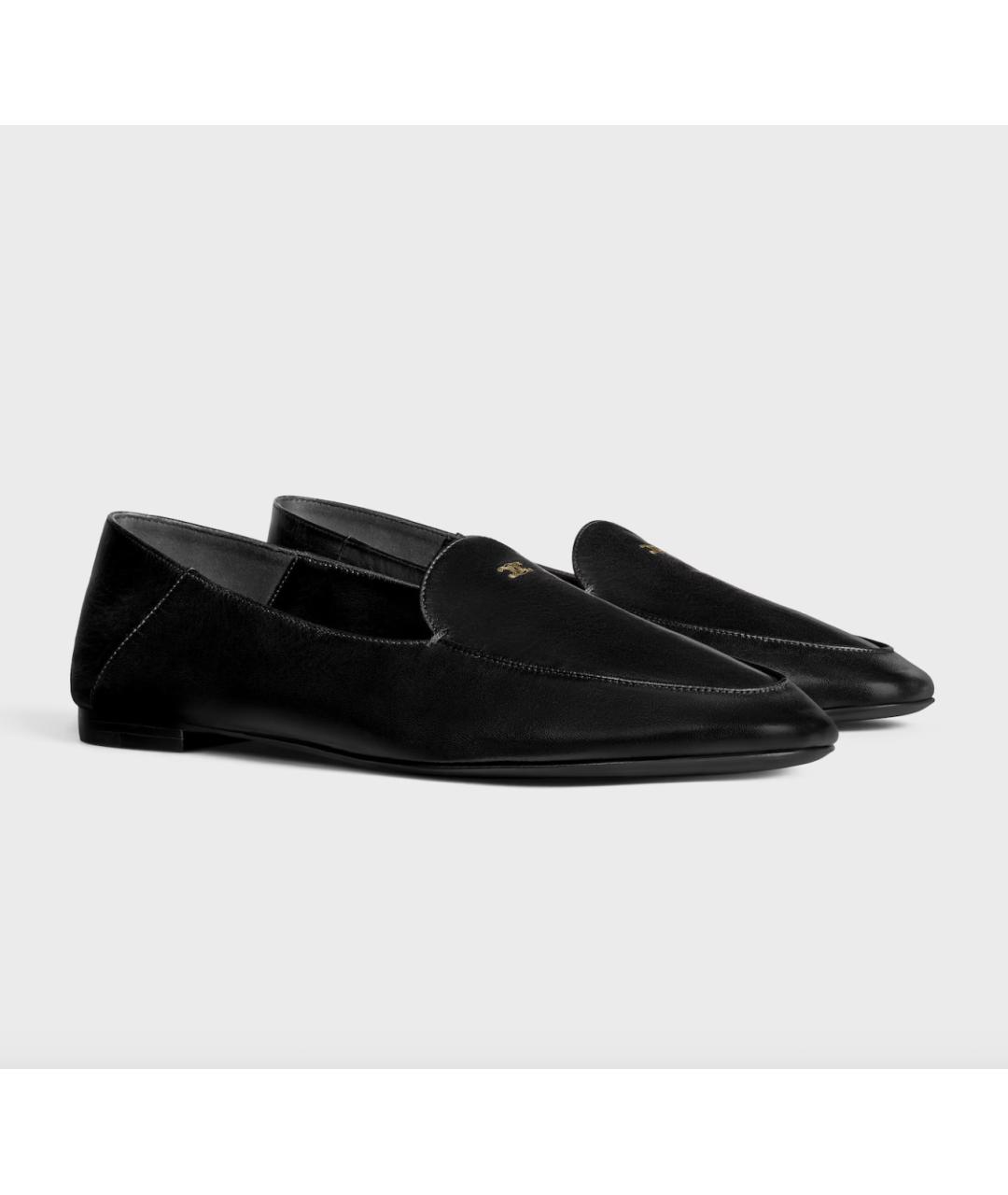 CELINE Черные кожаные лоферы, фото 2