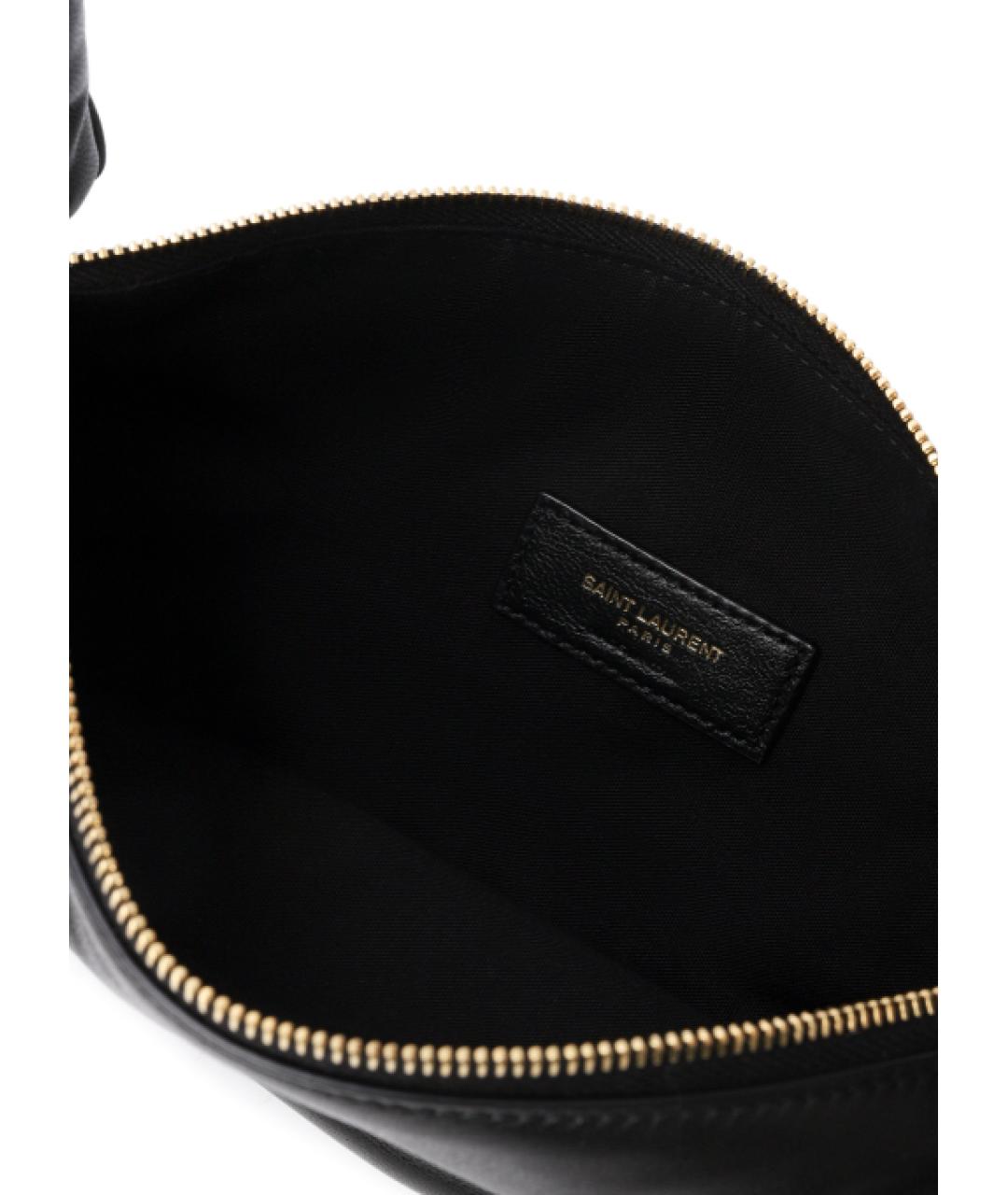 SAINT LAURENT Черная кожаная сумка с короткими ручками, фото 4