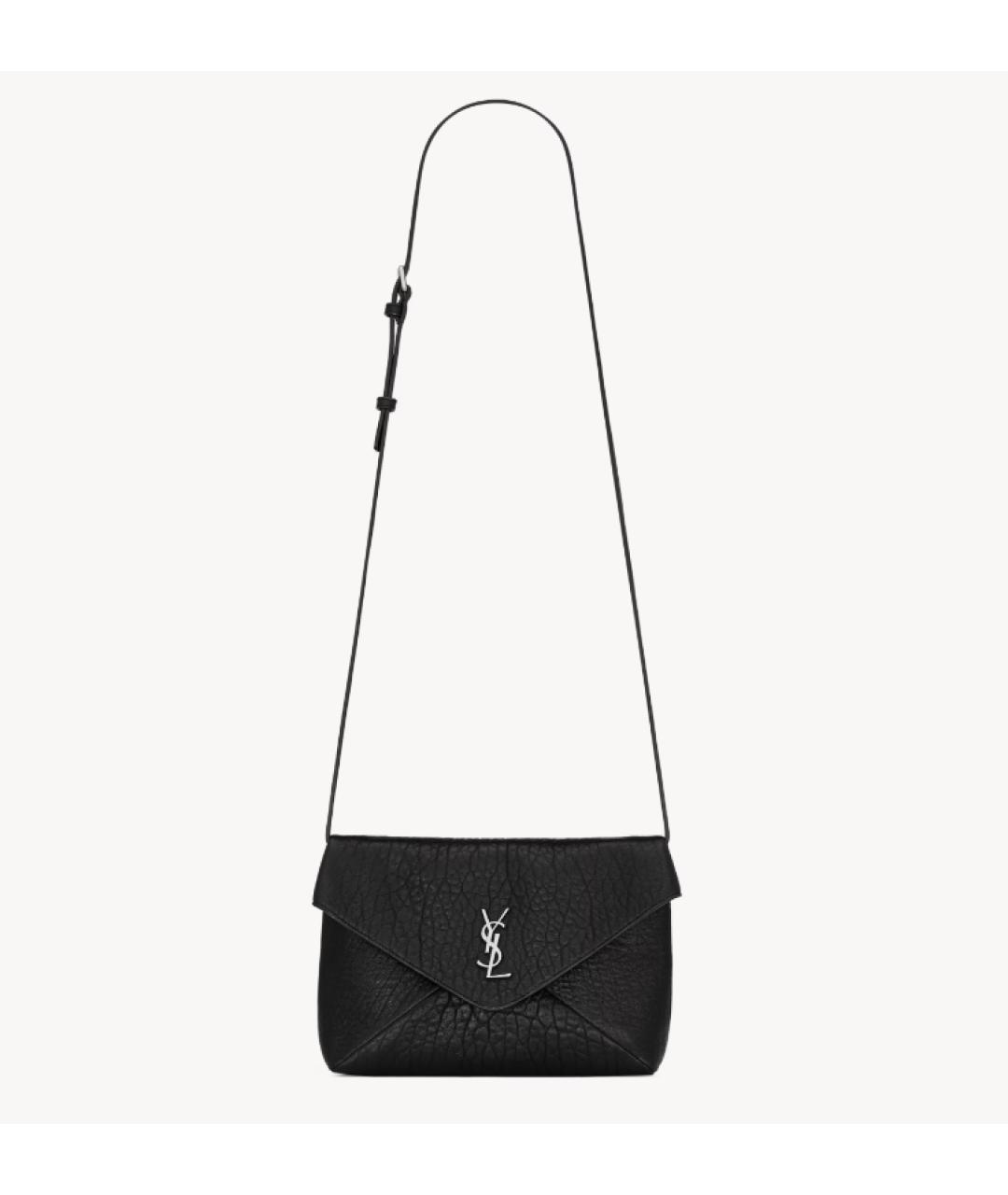 SAINT LAURENT Черная кожаная сумка через плечо, фото 4