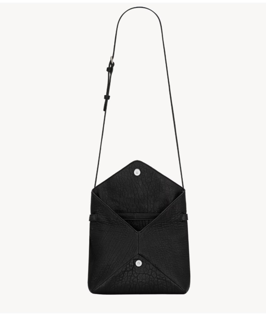 SAINT LAURENT Черная кожаная сумка через плечо, фото 2