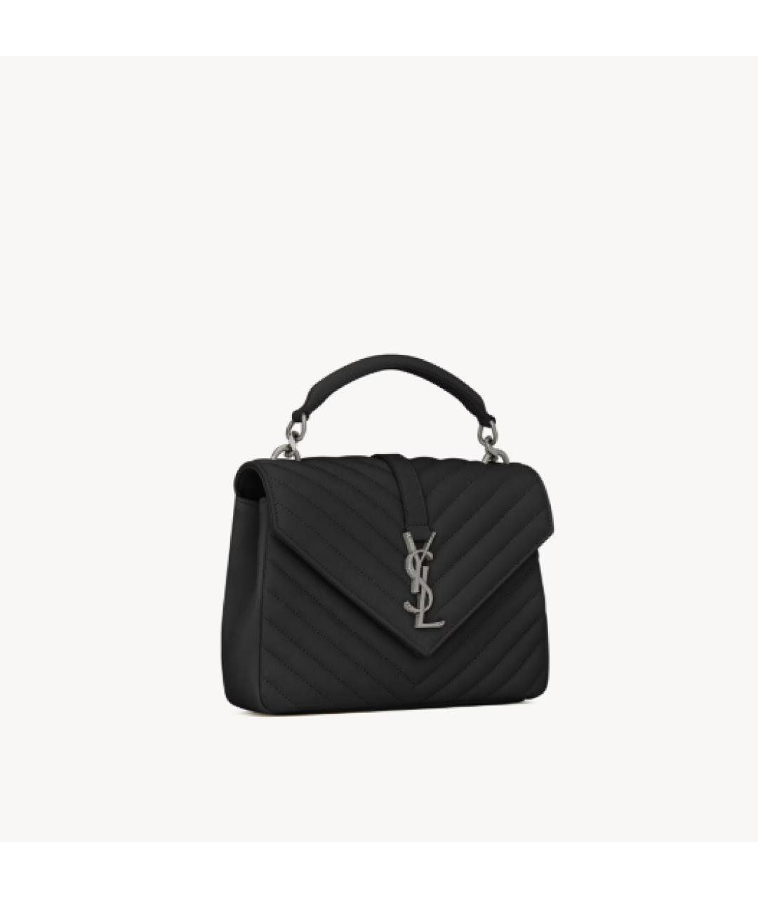 SAINT LAURENT Черная кожаная сумка через плечо, фото 4