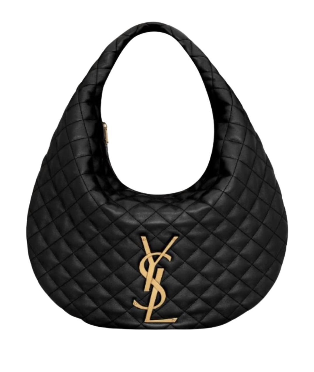 SAINT LAURENT Черная кожаная сумка тоут, фото 1