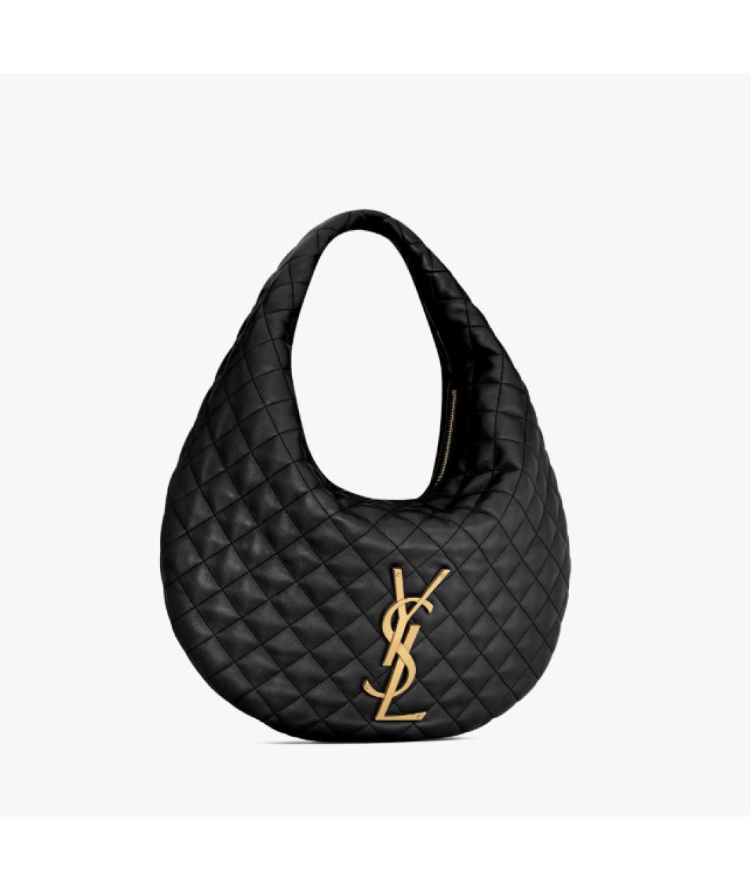 SAINT LAURENT Черная кожаная сумка тоут, фото 2