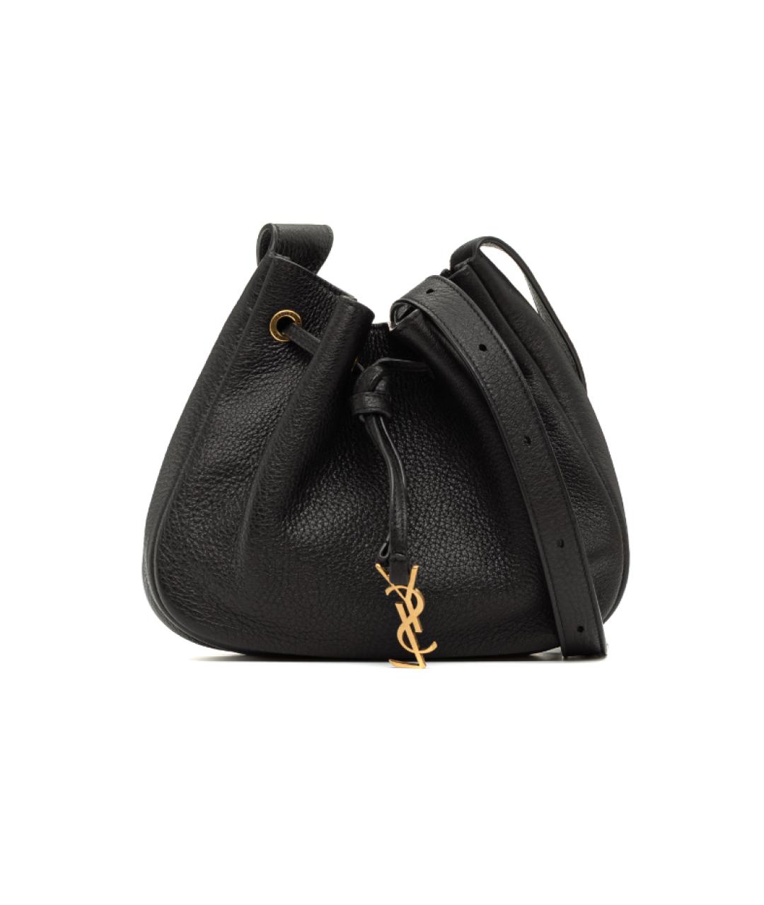 SAINT LAURENT Черная кожаная сумка через плечо, фото 4