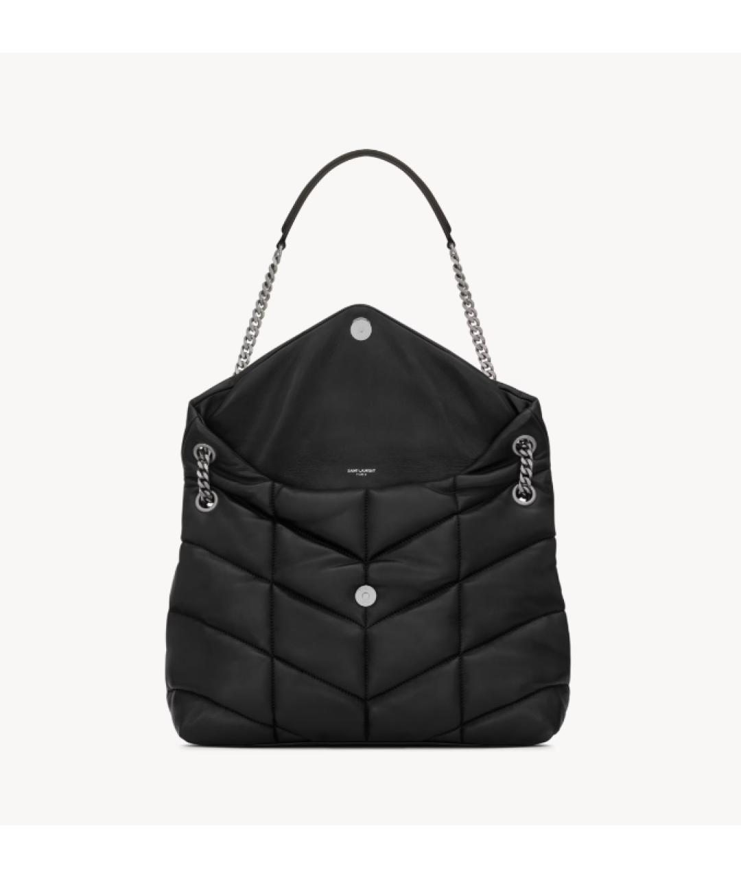 SAINT LAURENT Черная кожаная сумка через плечо, фото 2