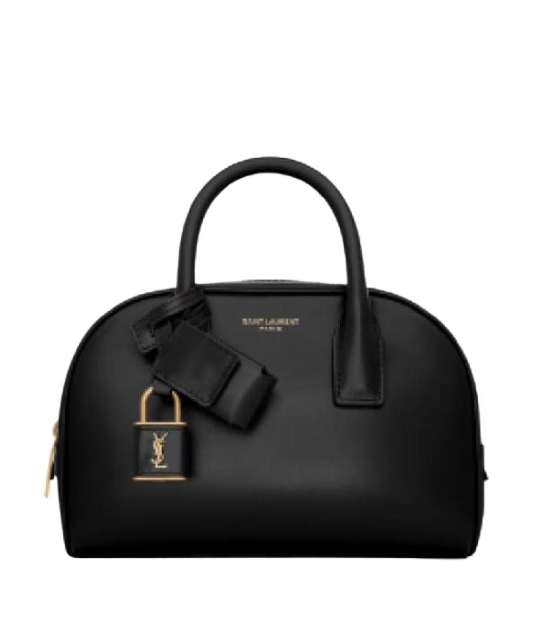 SAINT LAURENT Черная кожаная сумка с короткими ручками, фото 1