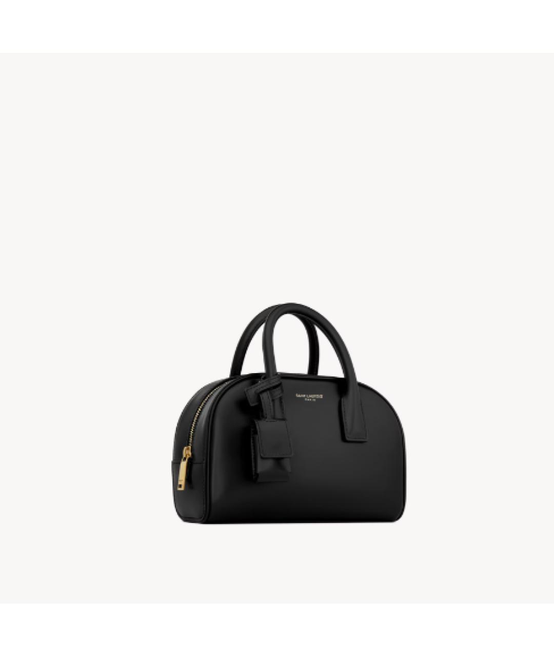 SAINT LAURENT Черная кожаная сумка с короткими ручками, фото 4