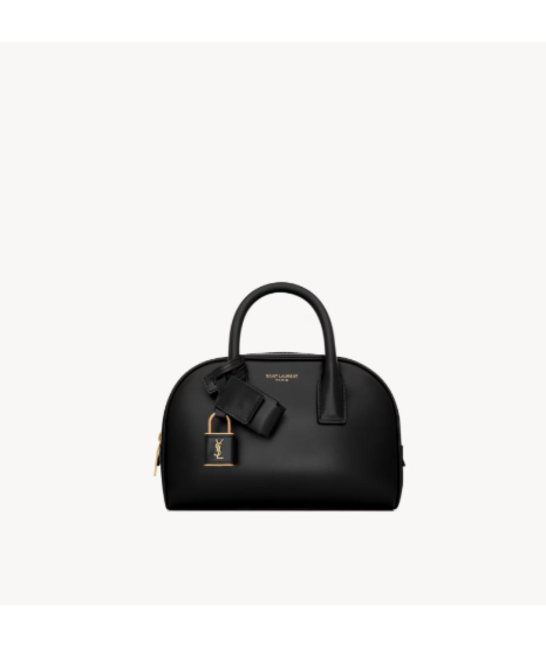 SAINT LAURENT Черная кожаная сумка с короткими ручками, фото 5