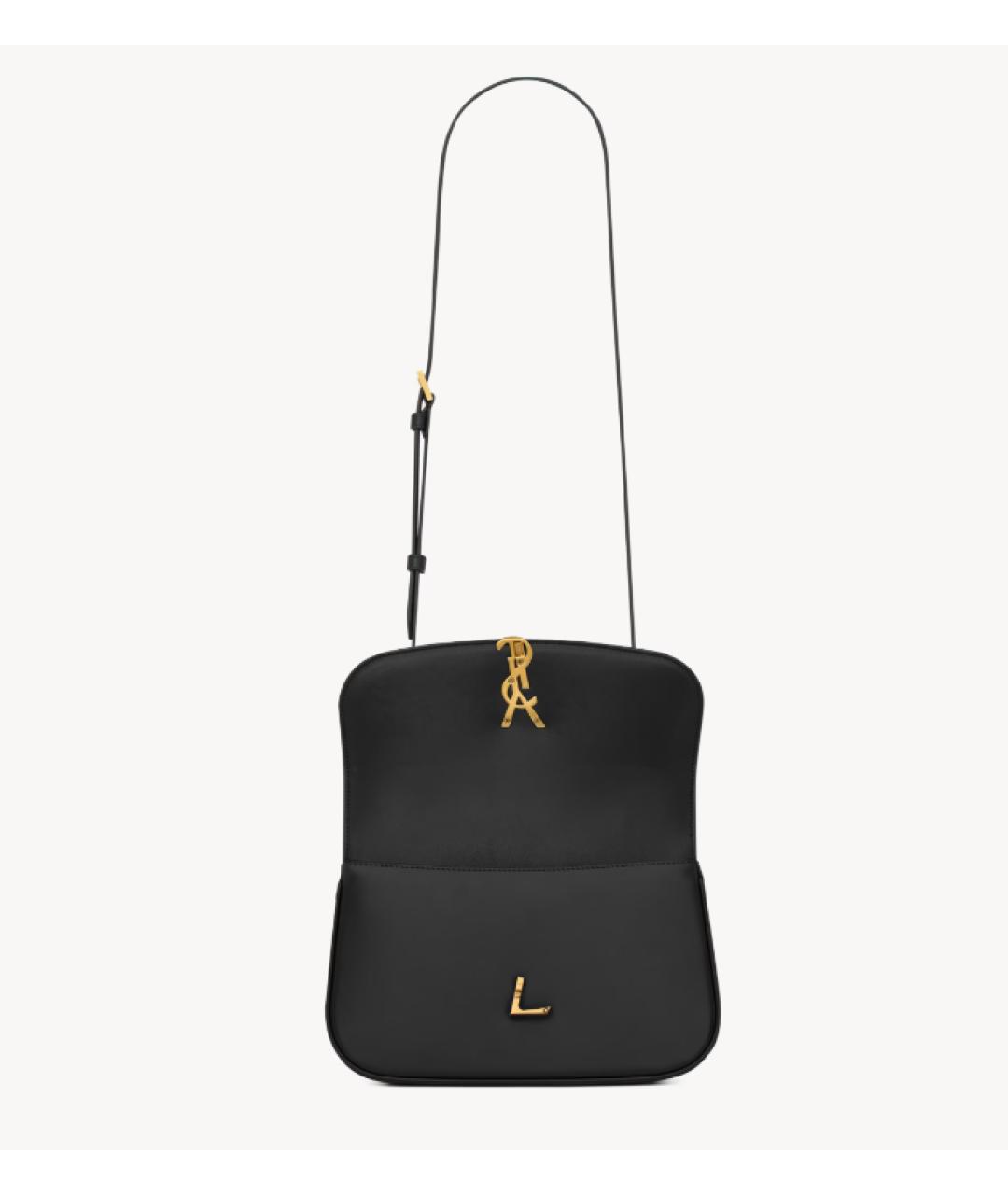 SAINT LAURENT Черная кожаная сумка с короткими ручками, фото 3