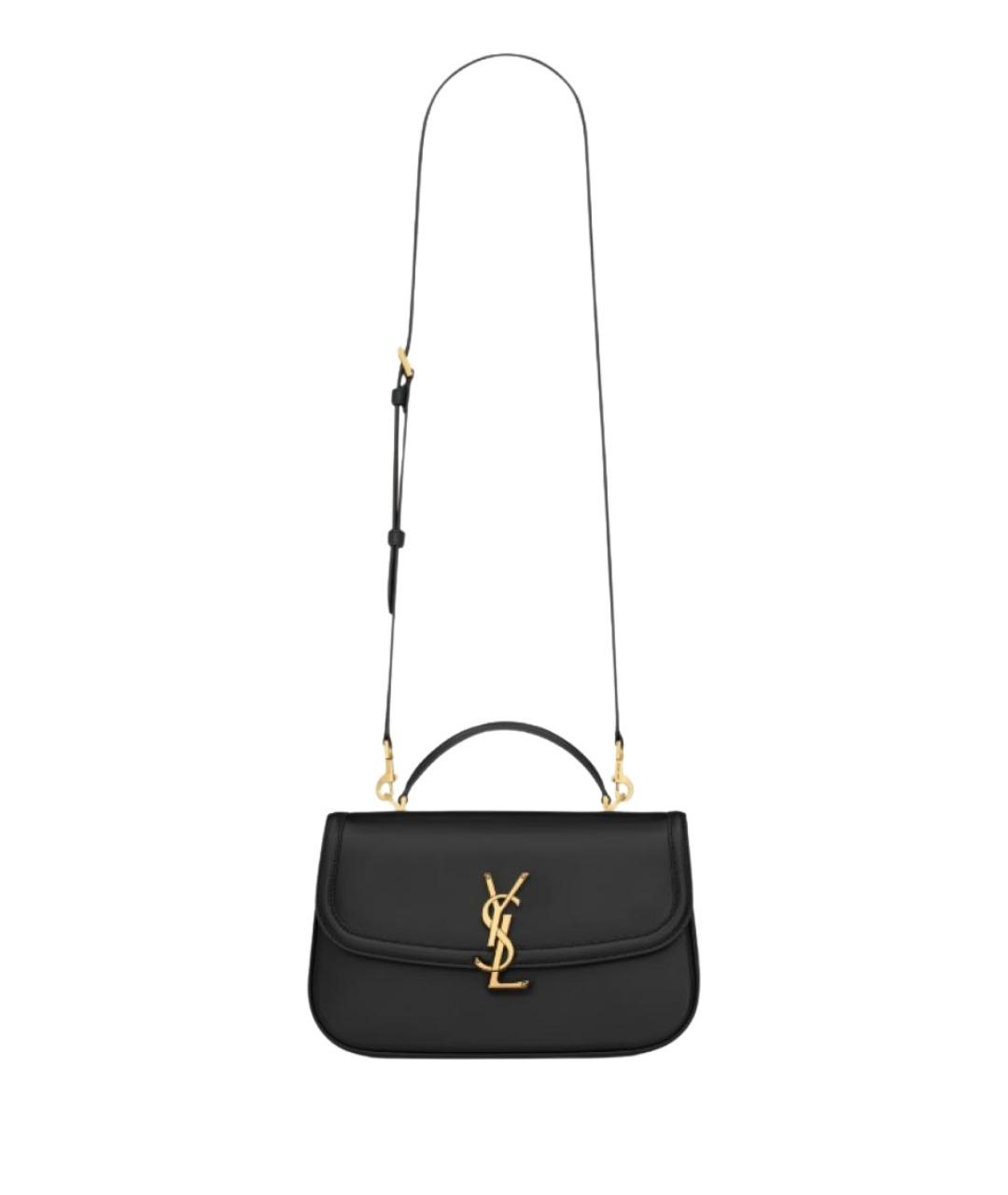 SAINT LAURENT Черная кожаная сумка с короткими ручками, фото 1